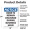 Signmission Door To Remain Unlocked During, 18 in W x Rectangle, Plastic OS-2PACK-NS-P-1824-V-11530 - alternate 2